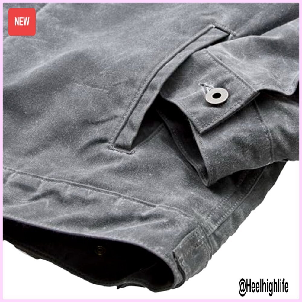 Men's Cotton Trucker Jacket, Heated Motorcycle Style, Lightweight - Picture 4 of 7
